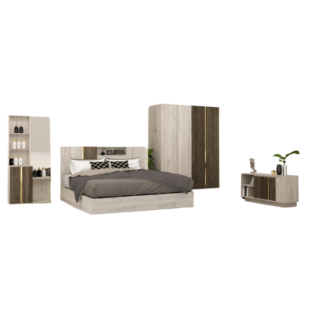 ชุดห้องนอน 6 ฟุต WISDOM DESIGN FURNITURE รุ่น ANANDA สีไวท์บอล/อัลมอนด์_0